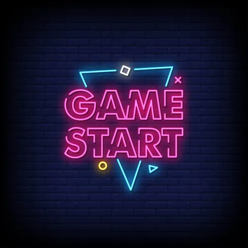 Game Start Neon Sign - Webcam Covers Now