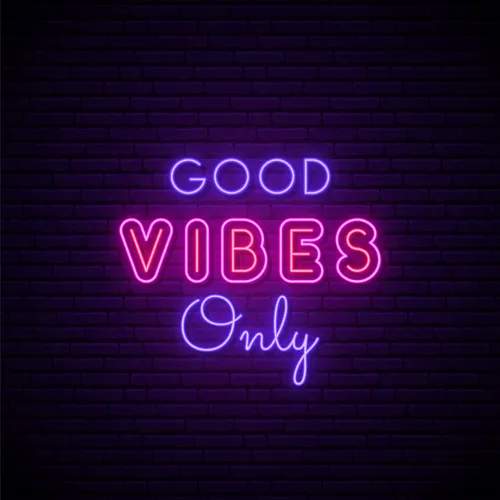 Pink & Purple Good Vibes Only Neon Sign - Webcam Covers Now