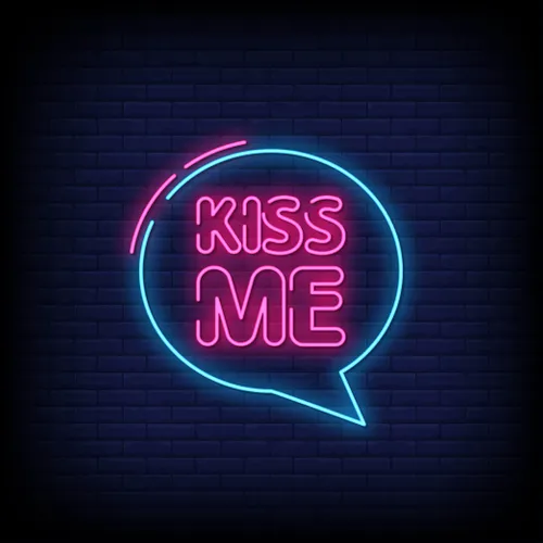 Kiss Me Neon Sign - Webcam Covers Now