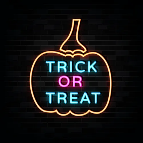 Pumpin Trick or Treat Neon Sign - Webcam Covers Now