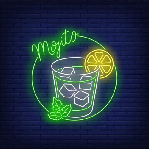 Mojito Drink Neon Sign - Webcam Covers Now