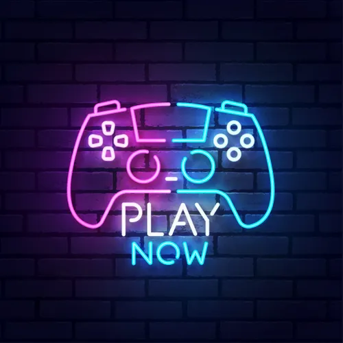 Play Now Neon Sign - Webcam Covers Now