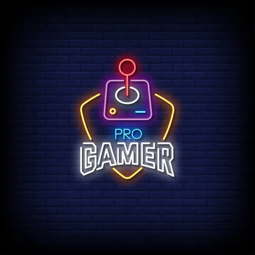 Pro Gamer Joystick Neon Sign - Webcam Covers Now