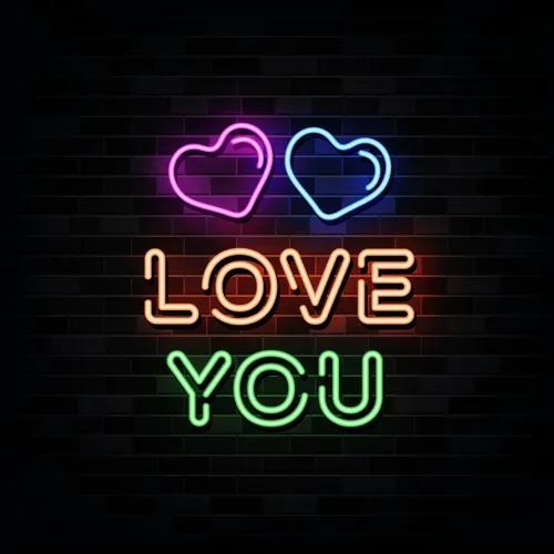 Love You Neon Sign - Webcam Covers Now
