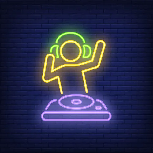 Dj Mixer Neon Sign - Webcam Covers Now