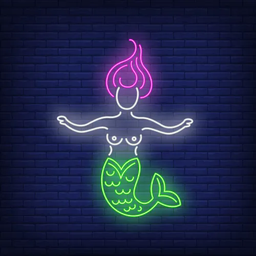 Mermaid Neon Sign - Webcam Covers Now