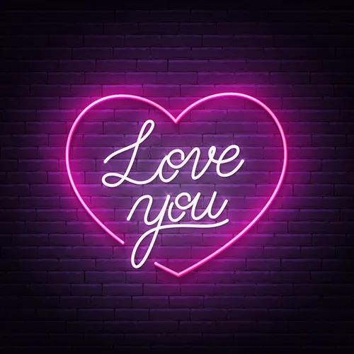 Pink Love You Neon Sign - Webcam Covers Now