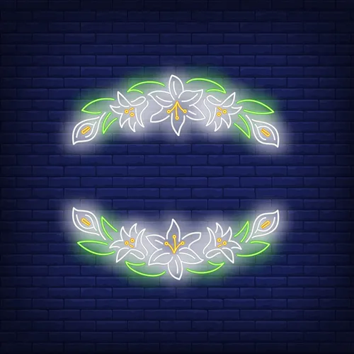 White Flower Neon Sign - Webcam Covers Now