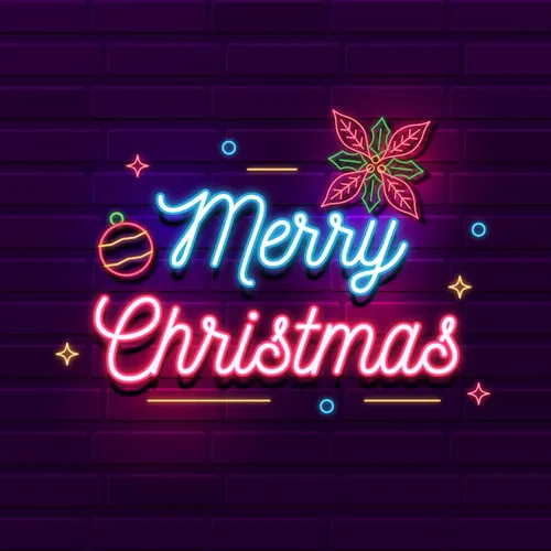 Christmas Eve Welcoming Neon Sign - Webcam Covers Now