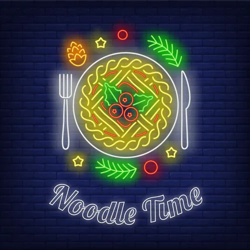 Noodle Time Neon Sign - Webcam Covers Now