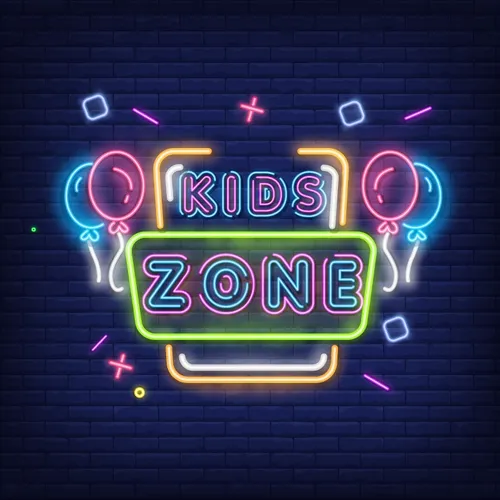 Funky Kids Zone Neon Sign - Webcam Covers Now