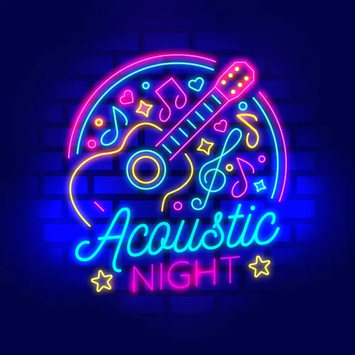 Acoustic Night Party Neon Sign - Webcam Covers Now