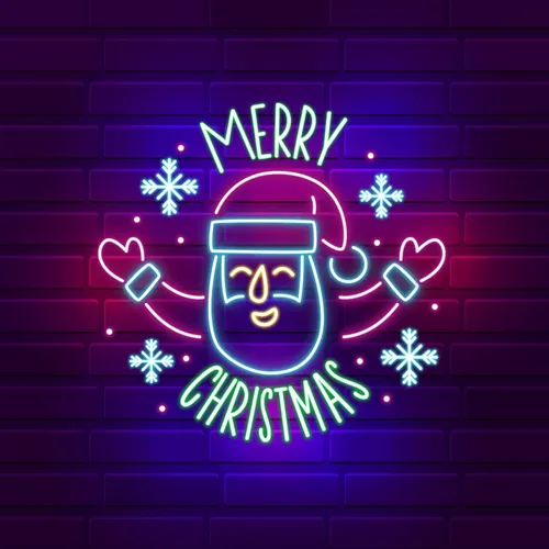 Santa Welcoming on Christmas Eve Neon Sign - Webcam Covers Now