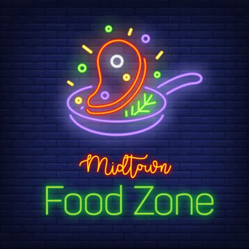 Midtown Food Zone Neon Sign - Webcam Covers Now