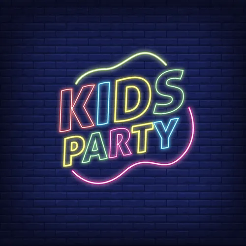 Kids Party Neon Sign - Webcam Covers Now