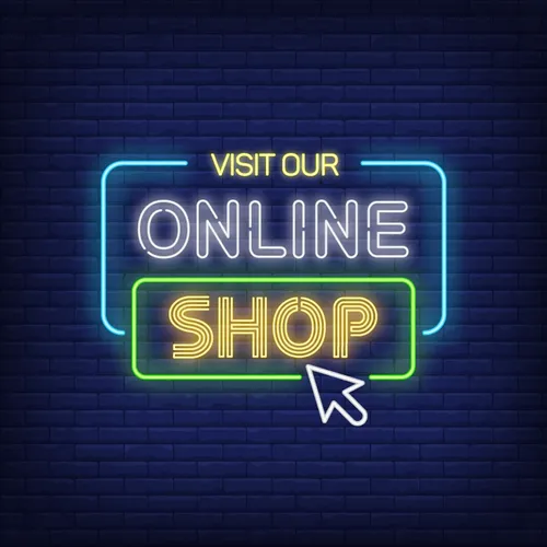 Online Shop Neon Sign - Webcam Covers Now