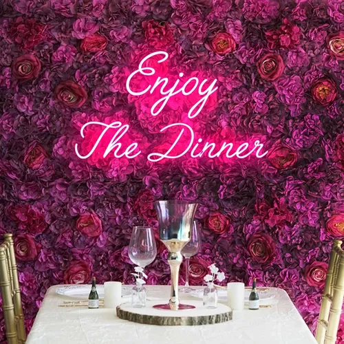 Enjoy The Dinner Neon Sign - Webcam Covers Now