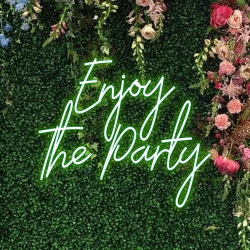 Enjoy The Party Neon Sign - Webcam Covers Now