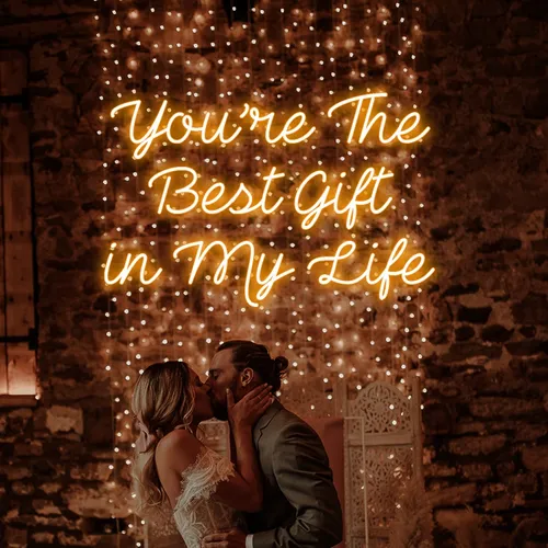 You’re The Best Gift Of My Life Neon Sign - Webcam Covers Now