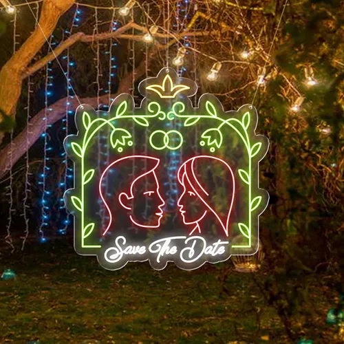 Save The Date Neon Sign - Webcam Covers Now