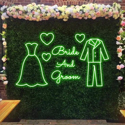 Bride and Groom Neon Sign - Webcam Covers Now