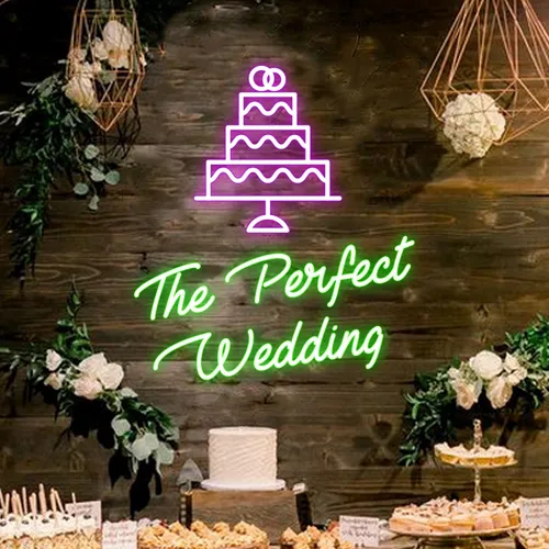 The Perfect Wedding Neon Sign - Webcam Covers Now