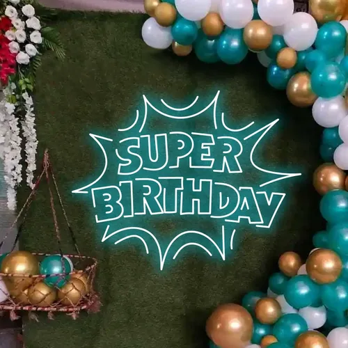 Super Birthday Neon Sign - Webcam Covers Now