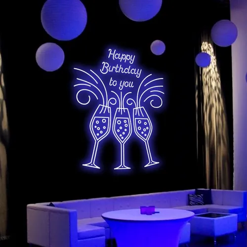 Cocktail Birthday Party Neon Sign - Webcam Covers Now