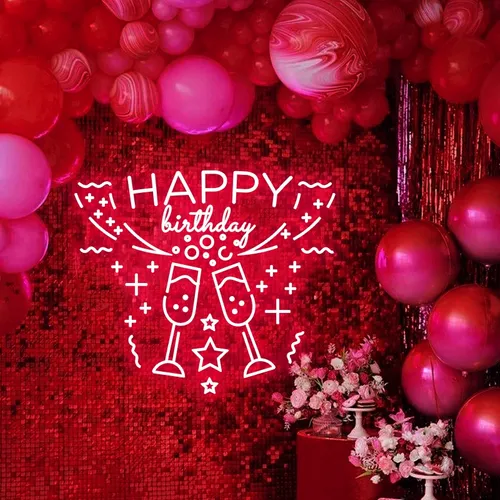Birthday Cocktail Party Neon Sign - Webcam Covers Now