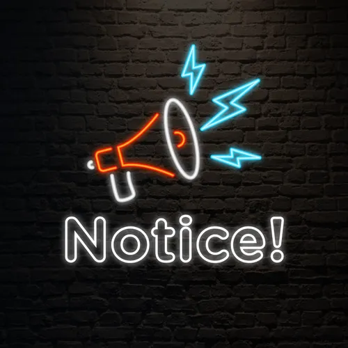 Notice Neon Sign - Webcam Covers Now