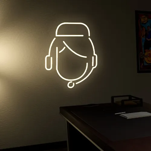 Customer Care Neon Sign - Webcam Covers Now