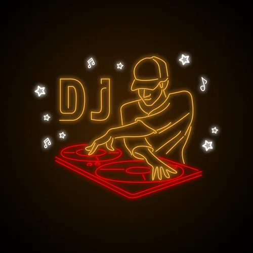 DJ Neon Sign - Webcam Covers Now