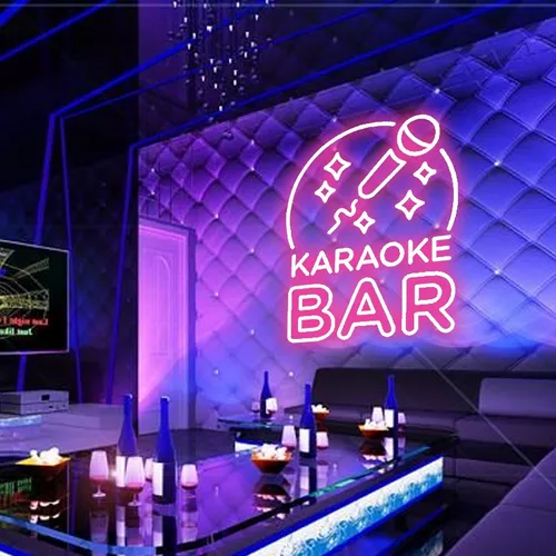 Karaoke Bar Neon Sign - Webcam Covers Now