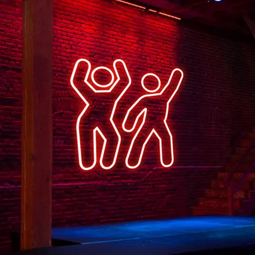 Dancing People Neon Sign - Webcam Covers Now