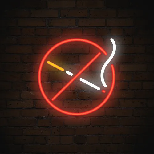 No Smoking Simple Neon Sign - Webcam Covers Now