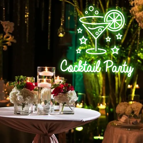 Cocktail Party Neon Sign - Webcam Covers Now