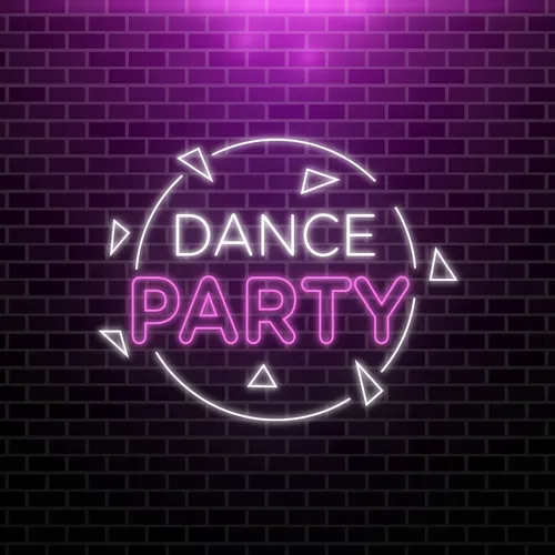 Dance Party Neon Sign - Webcam Covers Now