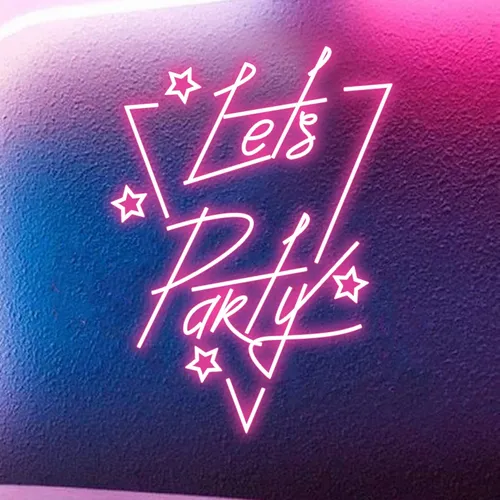 Let’s Party in Triangle Neon Sign - Webcam Covers Now