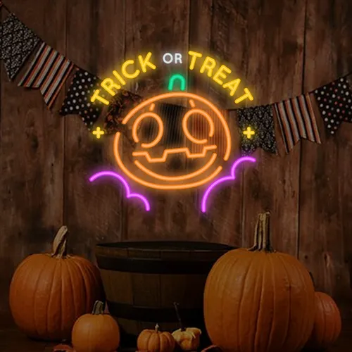 Trick or Treat Neon Sign - Webcam Covers Now
