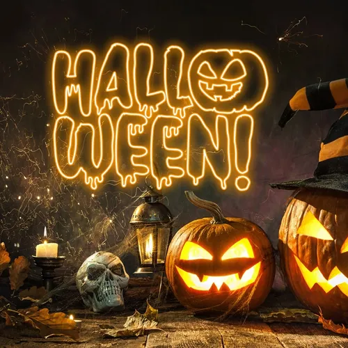 Halloween Neon Sign - Webcam Covers Now