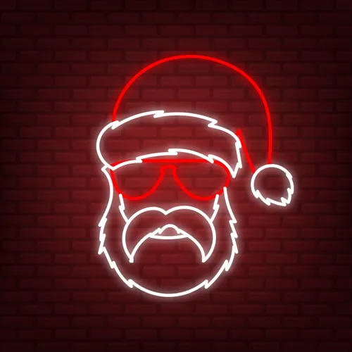 Hipster Santa Neon Sign - Webcam Covers Now