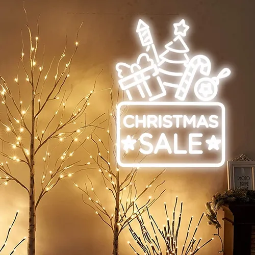 Christmas Sale Neon Sign - Webcam Covers Now