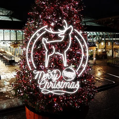 Merry Christmas Deer Head-Up Neon Sign - Webcam Covers Now