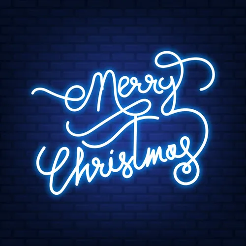 Merry Christmas Handwriting Neon Sign - Webcam Covers Now