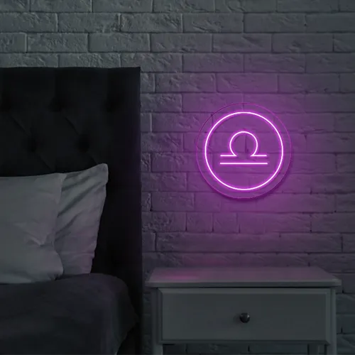 Libra Neon Sign - Webcam Covers Now