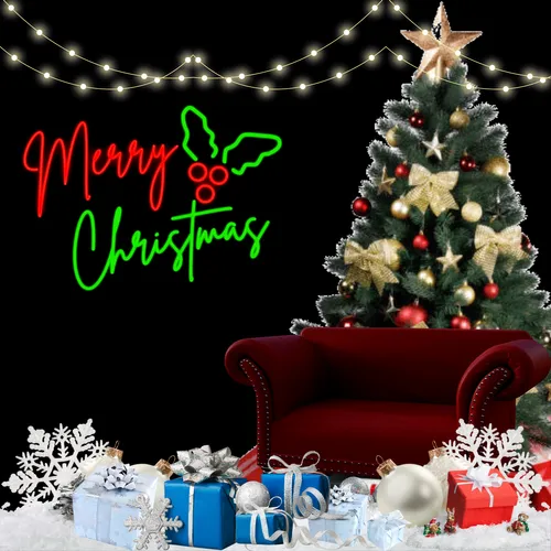 Sparkly Yuletide Neon Sign - Webcam Covers Now