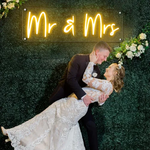 Mr & Mrs Neon Sign - Webcam Covers Now
