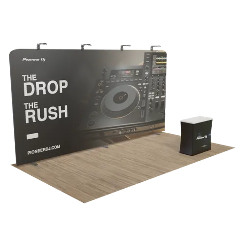 Custom Zip Up Trade Show Display 20' x 10' - Webcam Covers Now