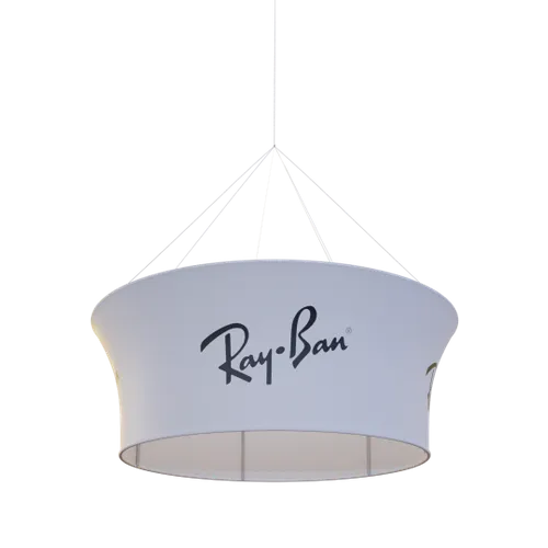 Custom Tapered Circle Personalized Trade Show Hanging Signs - Webcam Covers Now