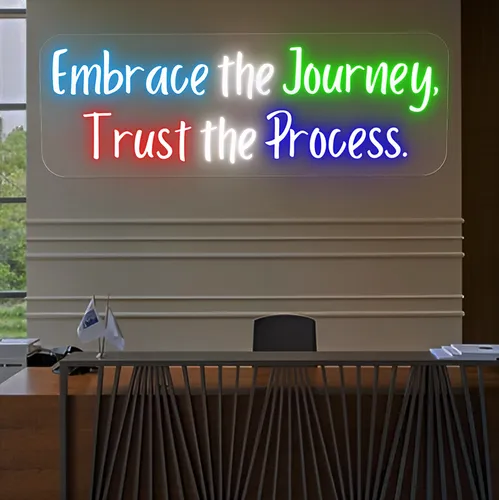 Embrace The Journey Neon Sign - Webcam Covers Now